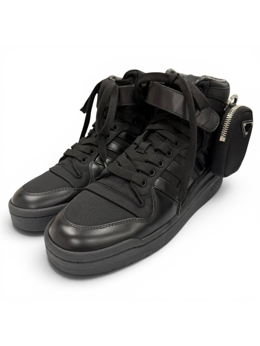 Prada Adidas Forum High-Top Sneakers with Re-Nylon Triangle Logo Pouch